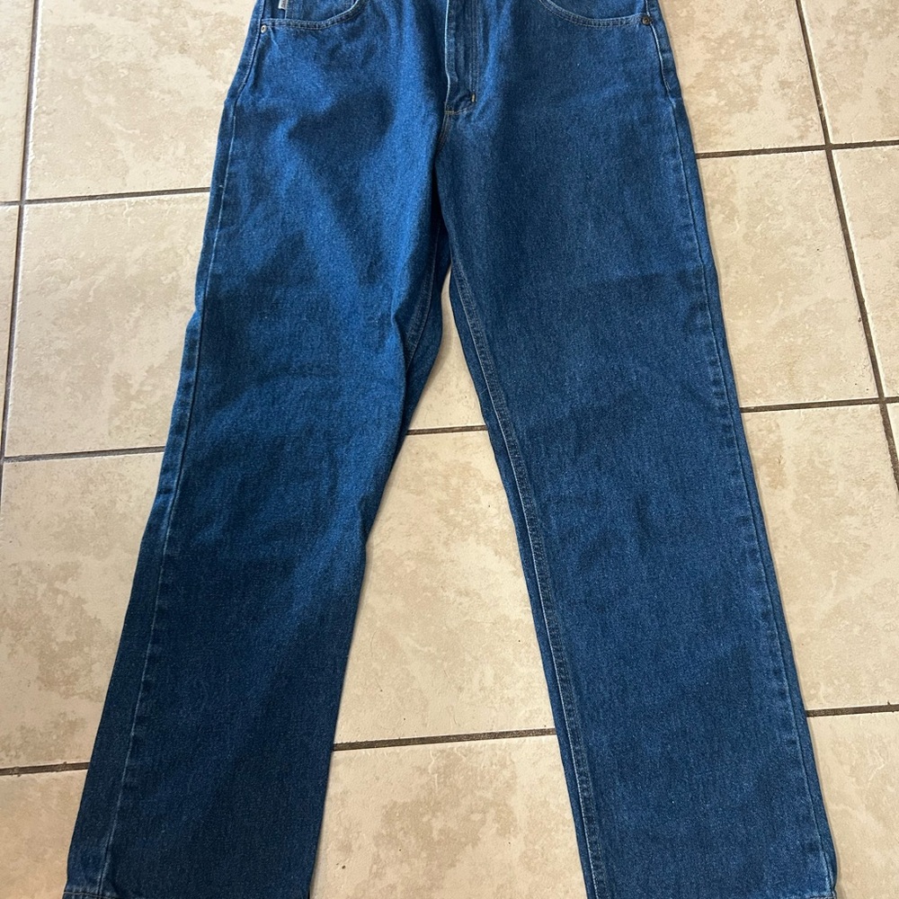 Carhartt dark blue work casual jeans boot leg jean  size 38x34